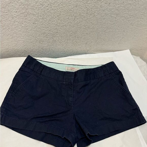 J. Crew Women's Navy Blue Chino Broken-In Cotton Shorts Size 4 GUC - Picture 2 of 7